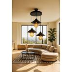 Osc Home Aydınlatma Tasarım Osc Home Japon Tasarım 3lü Rustik Avize Siyah Plastik Malzeme ile Modern Aydınlatma