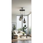 Osc Home Aydınlatma Tasarım Spor Avize Füme Cam 3lü - Siyah