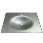 Oscar Cam Lavabo 12 mm 100 x 56 cm Metalik Gri