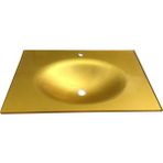 Oscar Cam Lavabo 12 mm 70 x 56 cm Altın Rengi