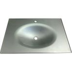 Oscar Cam Lavabo 15 mm 70 x 56 cm Metalik Gri