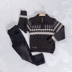 Oscar Star Fermuarlı Kazaklı Ikili Bebek Takımı - Siyah - 3 Yaş