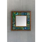 Oscar Stone Ahşap 33x33 cm Çerçeveli Mozaik Morocco Desen Doğaltaş Ayna