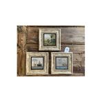 Oscar Stone Decor 20X20 Cm 3 Lü Set Salon Çiçeği Seti Çerçeveli Taş Tablo 3Cdd-40-263