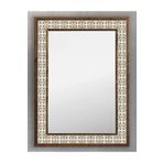 Oscar Stone Decor Ahşap Çerçeveli Mozaik (mermer) Ayna 53x73 Cm Seramik Desenli-brown-kahve-karo