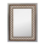 Oscar Stone Decor Ahşap Çerçeveli Mozaik (Mermer) Ayna 53X73 Cm Seramik Desenli-Brown-Kahverengi Ayn5070-052