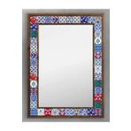 Oscar Stone Decor Ahşap Çerçeveli Mozaik (mermer) Ayna 53x73 Cm Seramik Desenli-çini Desenli AYN5070-010