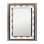 Oscar Stone Decor Ahşap Çerçeveli Mozaik (mermer) Ayna 53x73 Cm Seramik Desenli-karo-kahve Beyaz AYN5070-048
