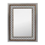 Oscar Stone Decor Ahşap Çerçeveli Mozaik (mermer) Ayna 53x73 Cm Seramik Desenli-karo-siyah Beyaz