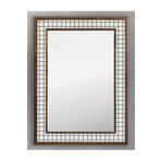 Oscar Stone Decor Ahşap Çerçeveli Mozaik (mermer) Ayna 53x73 Cm Seramik Desenli-krem-karo Desen AYN5070-060