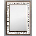 Oscar Stone Decor Ahşap Çerçeveli Mozaik (mermer) Ayna 53x73 Cm Seramik Desenli-love Gift