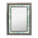 Oscar Stone Decor Ahşap Çerçeveli Mozaik (mermer) Ayna 53x73 Cm Seramik Desenli-turquoise Turkuaz AYN5070-039