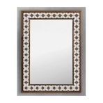 Oscar Stone Decor Ahşap Çerçeveli Mozaik (mermer) Ayna 53x73 Cm Seramik-star-yıldız-karo Desenli AYN5070-045