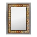 Oscar Stone Decor Ahşap Çerçeveli Mozaik Taş (mermer) Ayna 53 X 73 Cm Seramik Desenli AYN5070-009