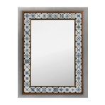Oscar Stone Decor Ahşap Çerçeveli Mozaik Taş (mermer) Ayna 53x73 Cm Etnik Mavi Ayna Seramik Desenli AYN5070-099