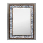 Oscar Stone Decor Ahşap Çerçeveli Mozaik Taş (mermer) Ayna 53x73 Cm Seramik Desenli