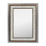 Oscar Stone Decor Ahşap Çerçeveli Mozaik Taş (Mermer) Ayna 53X73 Cm Tile Desen Seramik Desenli Ayn5070-101