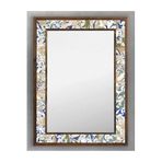 Oscar Stone Decor Ahşap Çerçeveli Mozaik Taş (Mermer) Ayna 53X73 Cm Tile Desen Seramik Desenli Ayn5070-111