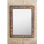 Oscar Stone Decor Ahşap Çerçeveli Mozaik Taş (mermer) Ayna 73x93 Cm Mandala Banyo Salon Aynası AYN7090-093