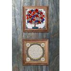 Oscar Stone Decor Ahşap Çerçeveli Taş Duvar Dekoru 28x28 Cm 2'li Set (1668-471) Hilye-i Şerif Nar 2PRMT-197