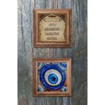 Oscar Stone Decor Ahşap Çerçeveli Taş Duvar Dekoru 28X28 Cm 2'Li Set (464-1481) Nazar Nazar Boncuğu 2Prmt-074