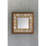 Oscar Stone Decor AYN-012 Ahşap 33x33 cm Çerçeveli Mozaik Doğaltaş Ayna