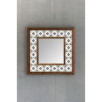 Oscar Stone Decor AYN-053 Ahşap 33x33 cm Çerçeveli Mozaik Doğaltaş Ayna