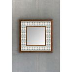 Oscar Stone Decor AYN-054 Ahşap 33x33 cm Çerçeveli Mozaik Doğaltaş Ayna