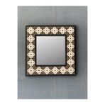 Oscar Stone Decor AYN-056 Ahşap 33x33 cm Çerçeveli Mozaik Doğaltaş Ayna