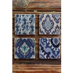 Oscar Stone Decor Baskılı Doğaltaş Bardak Altlığı 4'lü Set Desen Tile