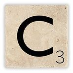 Oscar Stone Decor C3 Harfi Doğaltaş Bardak Altlığı