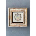 Oscar Stone Decor Çakra Renkler Çerçeveli Taş Tablo 20X20 Cm-Wall Decor Cdd-40-1191