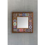 Oscar Stone Decor Çerçeveli Mozaik Doğaltaş Ayna 33 cm X 33 cm AYN-028