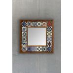 Oscar Stone Decor Çerçeveli Mozaik Doğaltaş Ayna 33 Cm X 33 Cm AYN-029