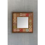 Oscar Stone Decor Çerçeveli Mozaik Doğaltaş Ayna 33 Cm X 33 Cm AYN-032