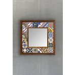 Oscar Stone Decor Çerçeveli Mozaik Doğaltaş Ayna 33 Cm X 33 Cm Tıle Desen