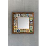 Oscar Stone Decor Çerçeveli Mozaik Doğaltaş Ayna 33 cm X 33 cm