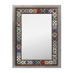 Oscar Stone Decor Çerçeveli Mozaik Taş (mermer) Ayna 53 X 73 Cm Seramik Desenli AYN5070-029