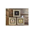 Oscar Stone Decor Çerçeveli New York Coffe Taş Tablo 20x20 cm 3'lü 3CDD-40-292