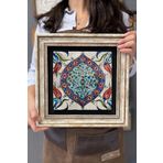 Oscar Stone Decor Çerçeveli Tablo Taş Duvar Dekoru 30 X 30 Cm Çini Seramik Desenli Mermer Tablo