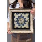 Oscar Stone Decor Çerçeveli Tablo Taş Duvar Dekoru 30 X 30 Cm Eskitme Çini Seramik Tablo