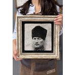 Oscar Stone Decor Çerçeveli Tablo Taş Duvar Dekoru 30 X 30 Cm Kalpaklı Atatürk