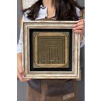 Oscar Stone Decor Çerçeveli Tablo Taş Duvar Dekoru 30 X 30 Cm Kufi La İlahe İllallah Tablosu