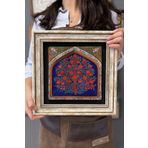 Oscar Stone Decor Çerçeveli Tablo Taş Duvar Dekoru 30 X 30 Cm Nar Ağacı Bereket Simgesi CDD3030-1051