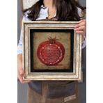 Oscar Stone Decor Çerçeveli Tablo Taş Duvar Dekoru 30 X 30 Cm Nar Üzerine Yazılı Bereket Duası CDD3030-1104