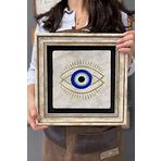 Oscar Stone Decor Çerçeveli Tablo Taş Duvar Dekoru 30 X 30 Cm Nazar Boncuğu Göz Tablosu