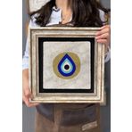 Oscar Stone Decor Çerçeveli Tablo Taş Duvar Dekoru 30 X 30 Cm Nazar Boncuğu Tablosu
