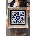 Oscar Stone Decor Çerçeveli Tablo Taş Duvar Dekoru 30 X 30 Cm Nazar Boncukları Tablosu Cdd3030-509