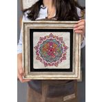 Oscar Stone Decor Çerçeveli Tablo Taş Duvar Dekoru 30 X 30 Cm Renkli Mandala Tablosu CDD3030-1277