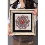 Oscar Stone Decor Çerçeveli Tablo Taş Duvar Dekoru 30 X 30 Cm Renkli Mandala Tablosu